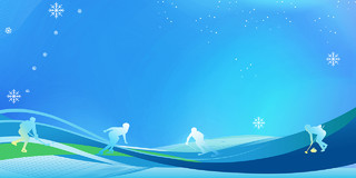 蓝色简约滑冰运动员冬奥会展板背景